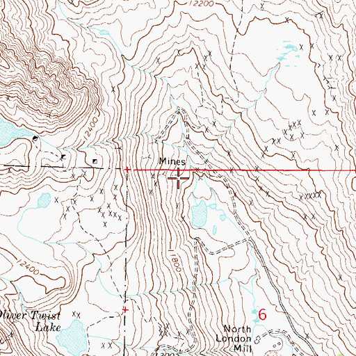 Topographic Map of Lower Clipper Mine, CO