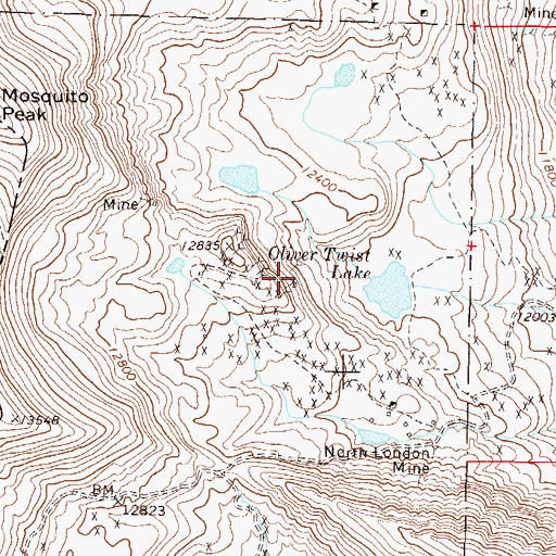 Topographic Map of Ovens Number Two Mine, CO