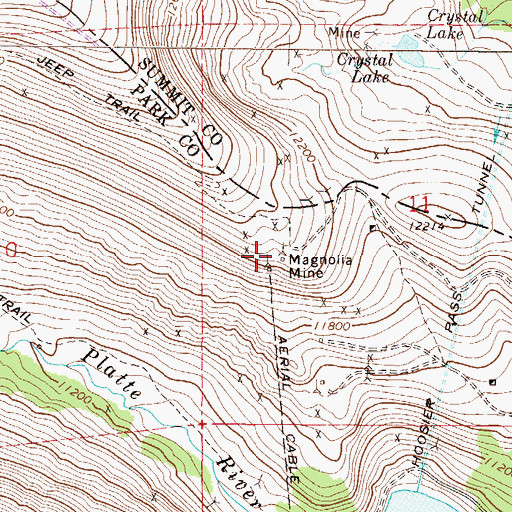 Topographic Map of Magnolia Mine, CO