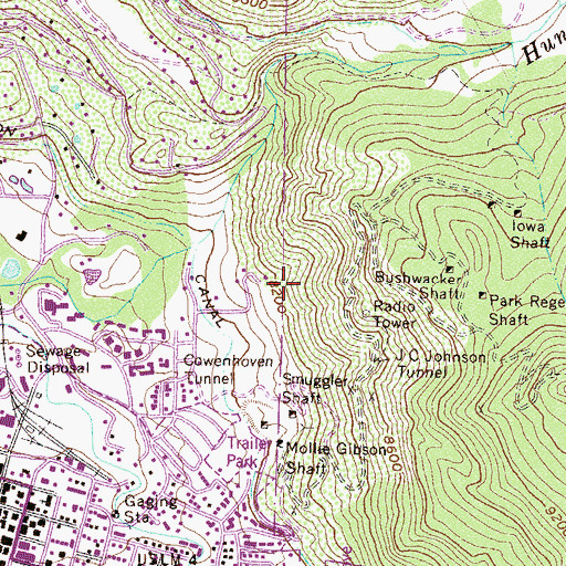 Topographic Map of A-J Tunnel Mine, CO