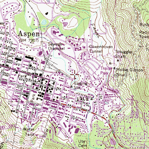 Topographic Map of Copperopolis Mine, CO