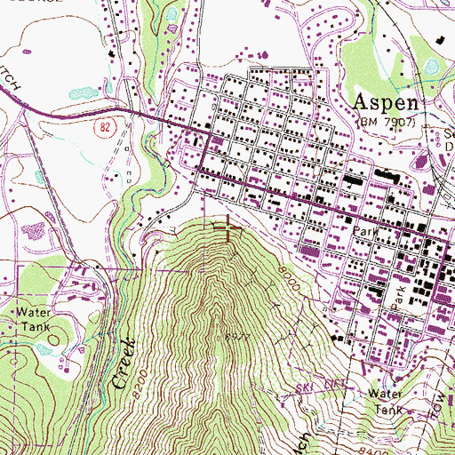 Topographic Map of Homestake Mine, CO