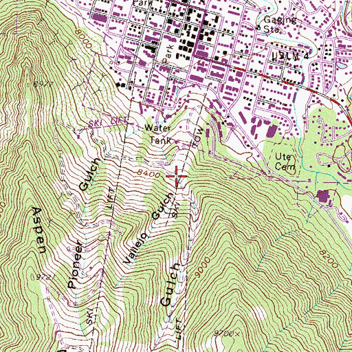 Topographic Map of Veteran Mine, CO