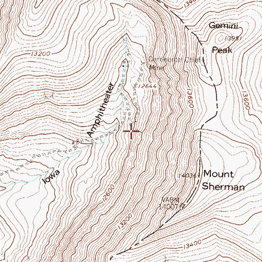 Topographic Map of Sherman Tunnel Mine, CO