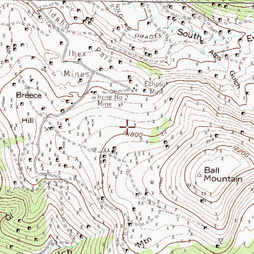 Topographic Map of Highland Chief Mine, CO