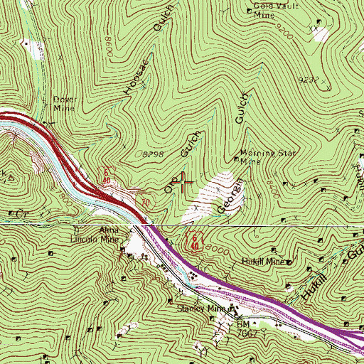 Topographic Map of Syracuse Mine, CO