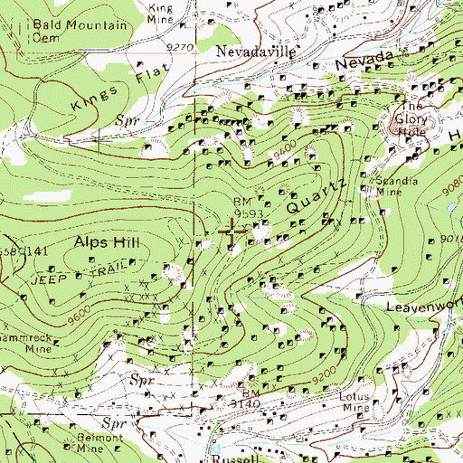 Topographic Map of Delmonico Mine, CO