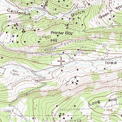 Topographic Map of Pilot Mine, CO