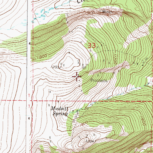 Topographic Map of Little Nell Mine, CO