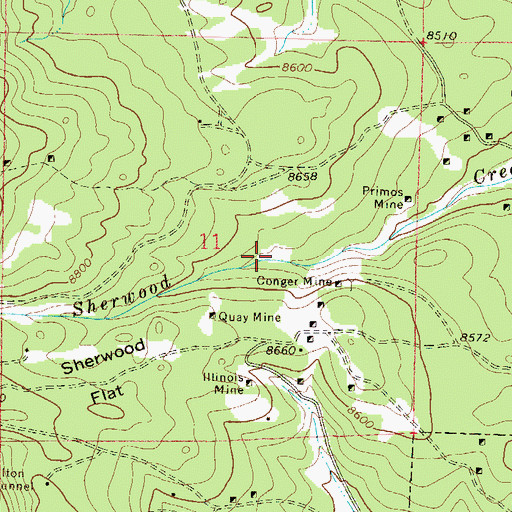 Topographic Map of Niagara Mine, CO