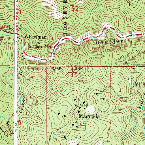 Topographic Map of Golden Glow Mine, CO