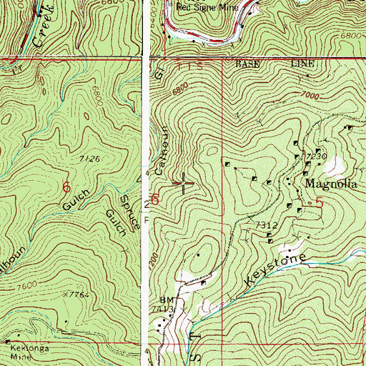 Topographic Map of Humbug Mine, CO