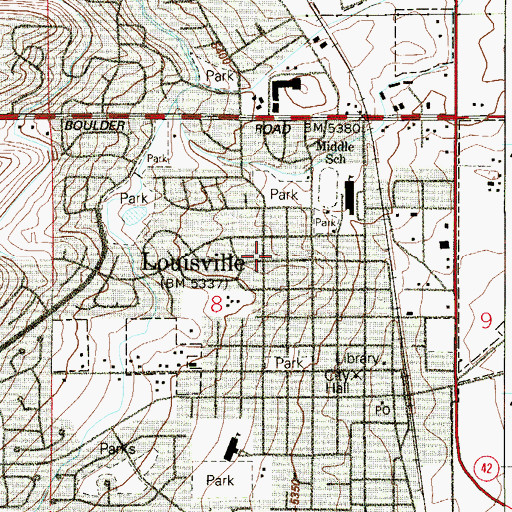 Topographic Map of Arrow Mine, CO