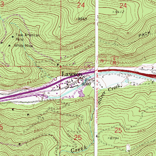 Topographic Map of Saums Mine, CO