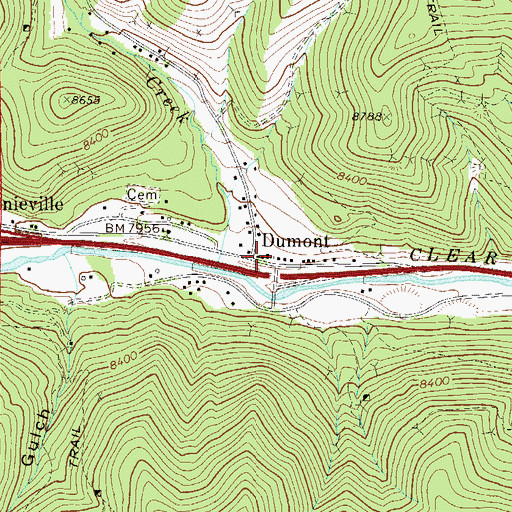 Topographic Map of Camp Bird Mine, CO
