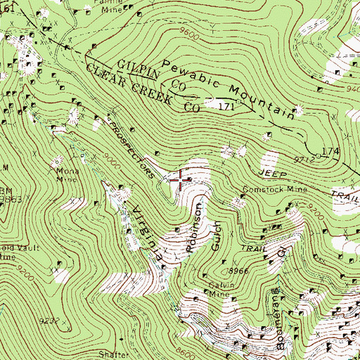 Topographic Map of Doves Nest Shaft-West Mine, CO