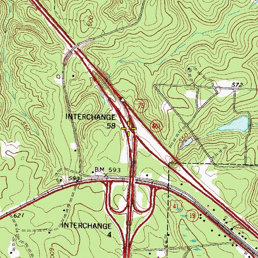 Topographic Map of Exit 5, GA