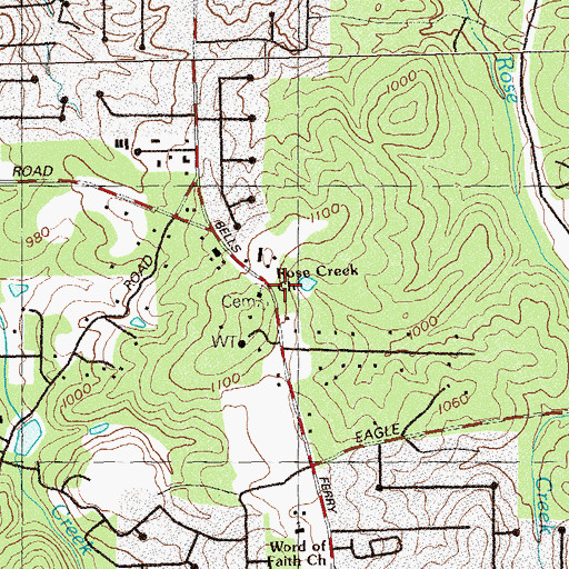 Topographic Map of Bell-Star Mine, GA