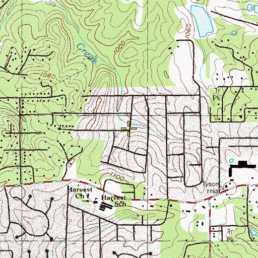 Topographic Map of Cherokee Estates, GA