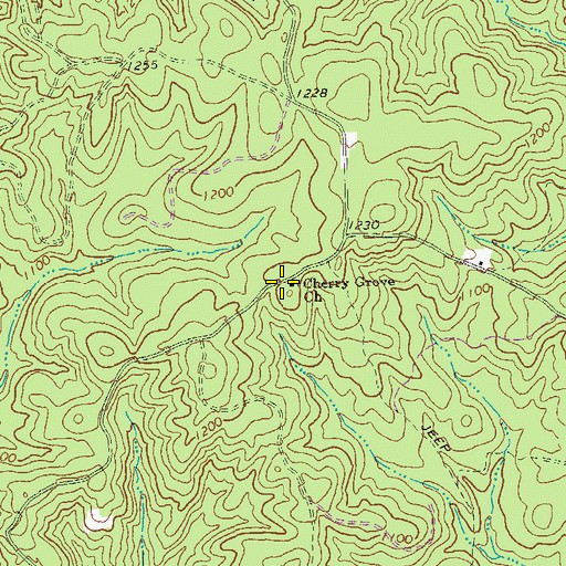 Topographic Map of Cherry Grove School (historical), GA