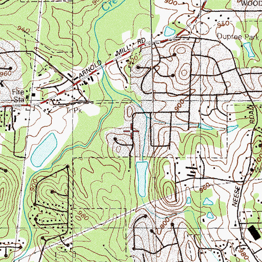 Topographic Map of Colony Woods, GA