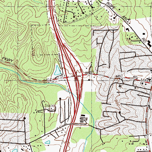 Topographic Map of Exit 5, GA