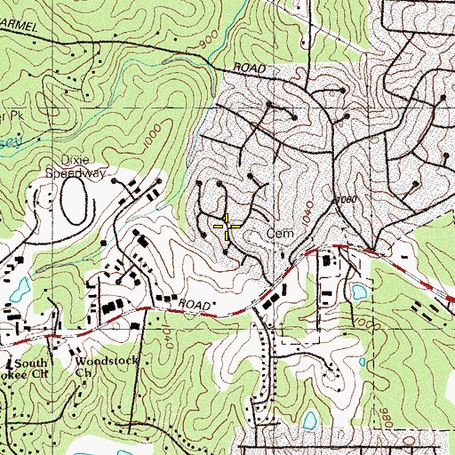 Topographic Map of Independence Walk, GA