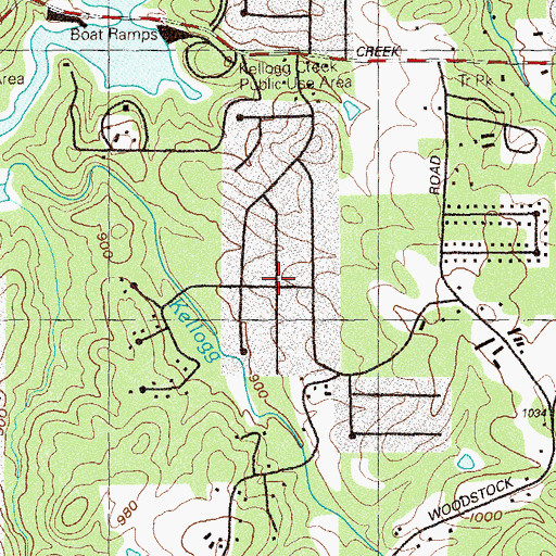 Topographic Map of Kellogg Creek, GA