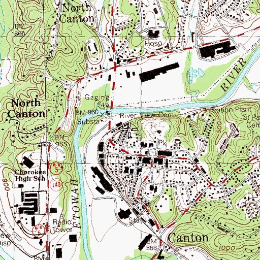 Topographic Map of Riverdale School (historical), GA