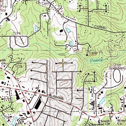 Topographic Map of Savanna Place, GA