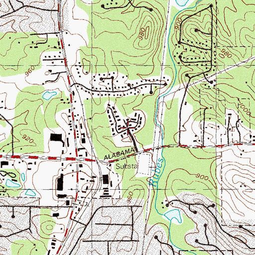 Topographic Map of Skyridge, GA