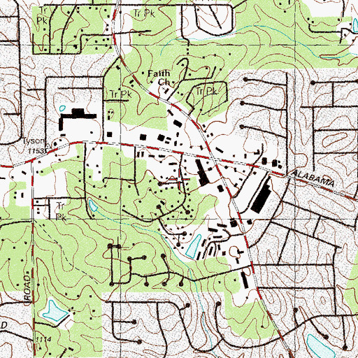 Topographic Map of The Crossroads, GA