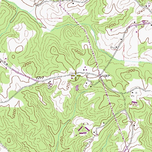 Topographic Map of Trinity Church, GA