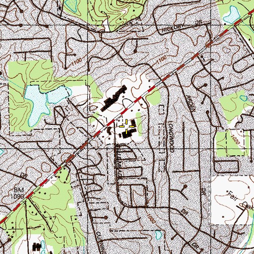 Topographic Map of Bellmead Shopping Center, GA