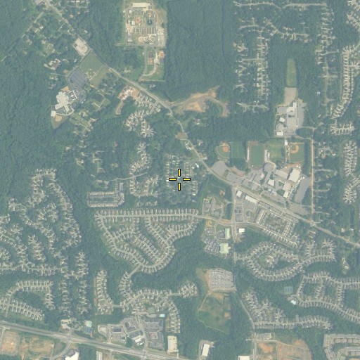 Aerial/Satellite Image of Blue Springs Village Mobile Home Park, GA