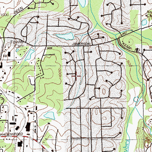 Topographic Map of Jamerson Forest, GA