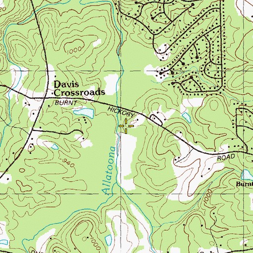 Topographic Map of Kemp Cemetery, GA