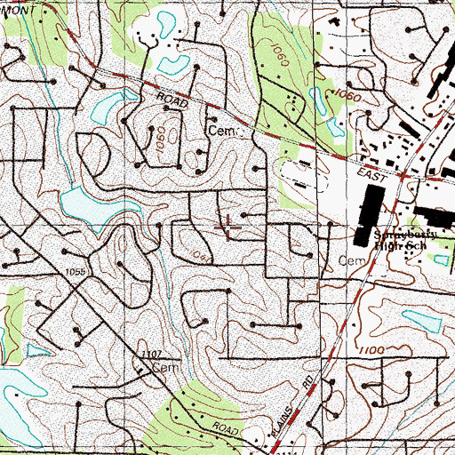Topographic Map of Lansdowne, GA