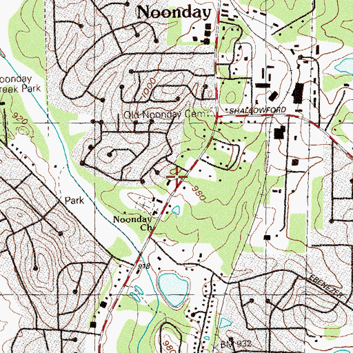 Topographic Map of Latimer Cemetery, GA