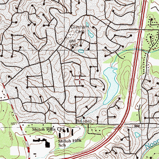 Topographic Map of Tate Cemetery, GA
