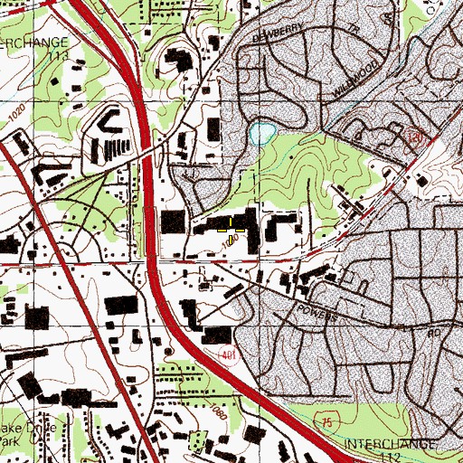 Topographic Map of Town and Country Shopping Center, GA