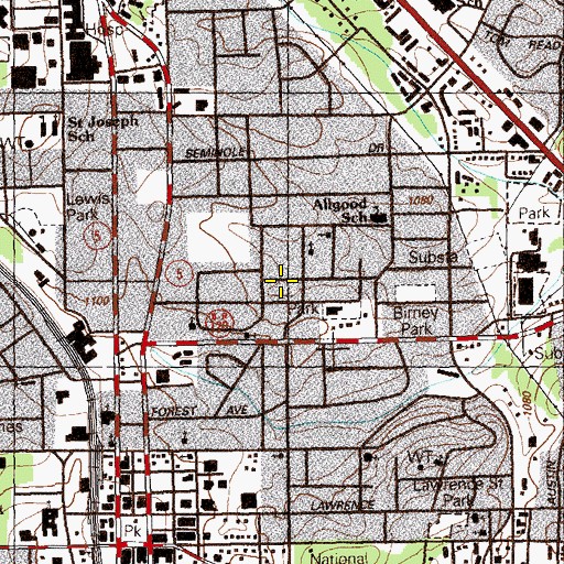 Topographic Map of Brazile Tabernacle Holiness Church, GA