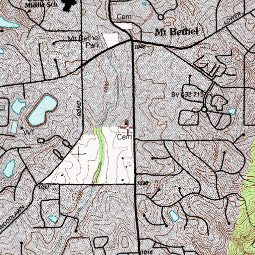 Topographic Map of Chattahoochee Baptist Cemetery, GA