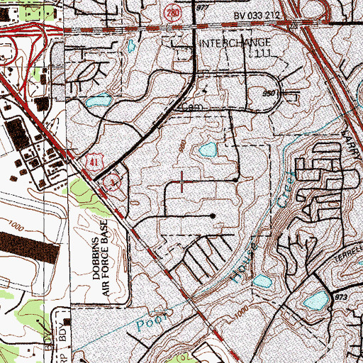 Topographic Map of Cumberland Business Park, GA
