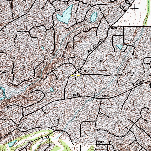Topographic Map of Dickerson Cemetery, GA
