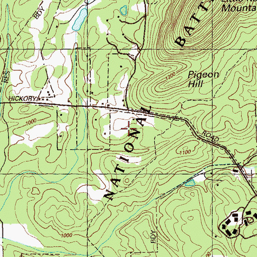 Topographic Map of Hardage Cemetery, GA