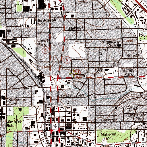 Topographic Map of Holiness Church, GA