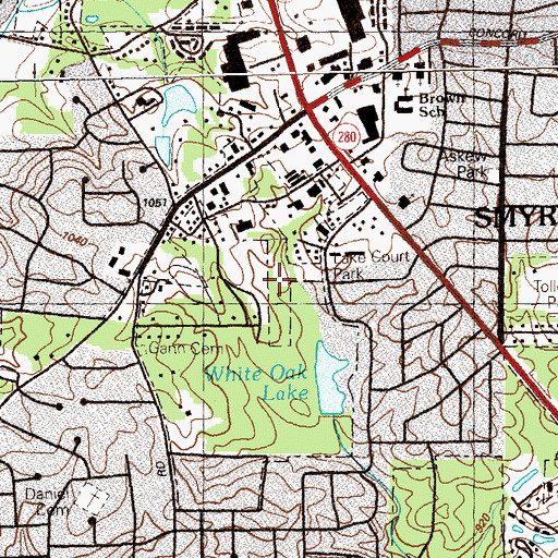 Topographic Map of Lake Court Park, GA
