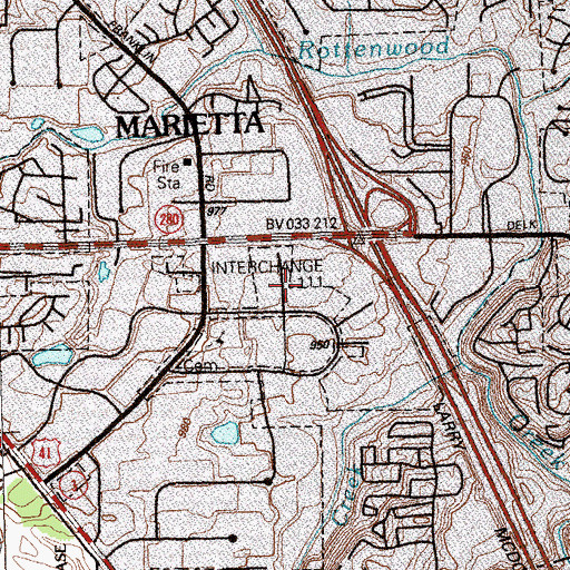 Topographic Map of Northwest Business Center, GA
