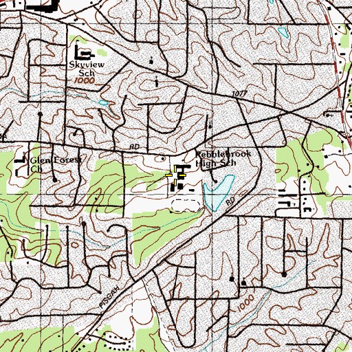 Topographic Map of Pebblebrook High School, GA